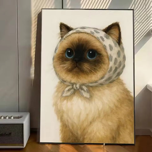 Katt med sjalett – beige