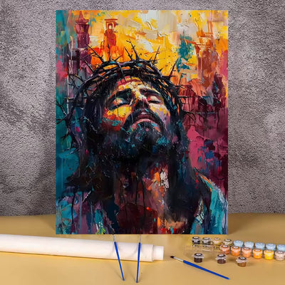 Jesus med törnekrona – måla efter nummer-motiv