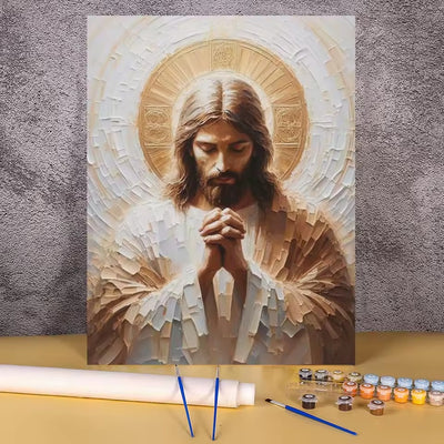 Bedjande Jesus – måla efter nummer-motiv