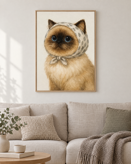 Katt med sjalett – beige