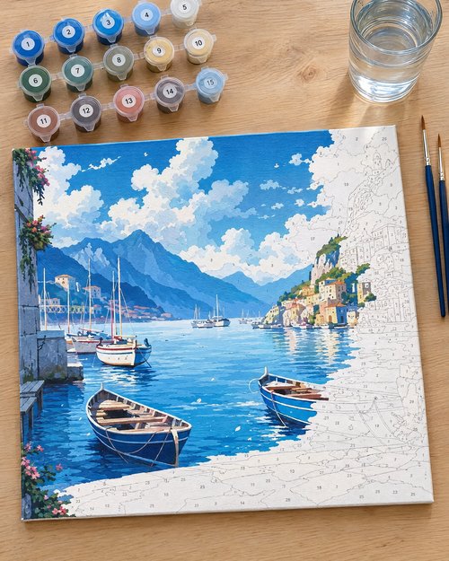 Båtar i den blå viken